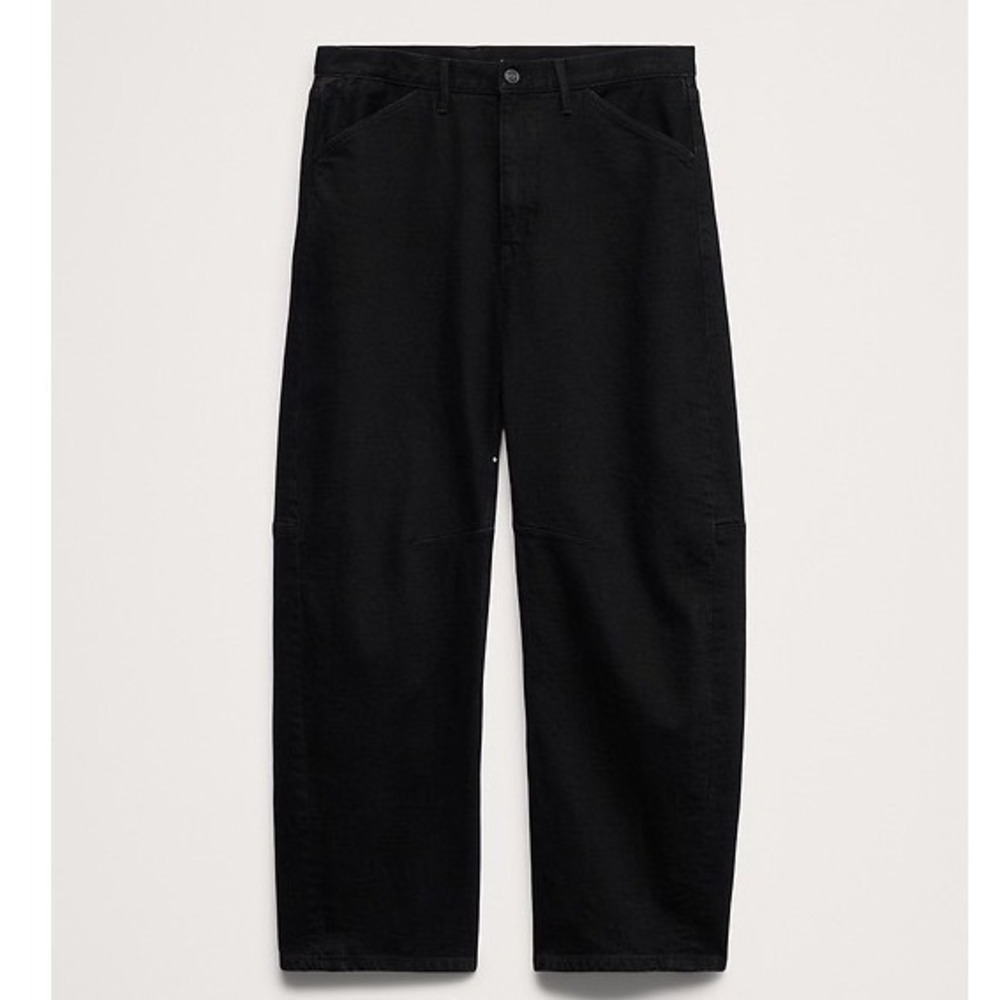 NWT Banana Republic Authentic Chino Barrel Pant Black Mid Rise Cropped Size 6